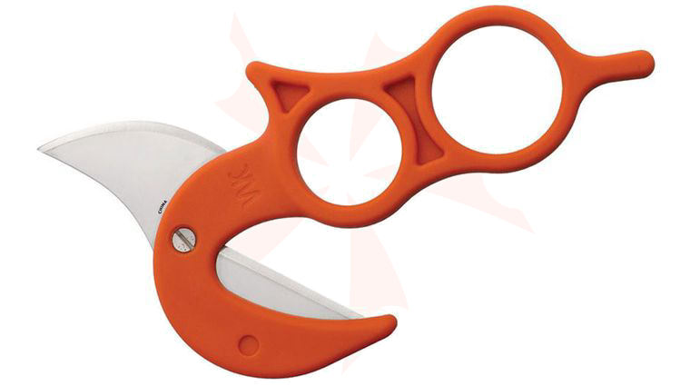 Wyoming Knife The Original Field Dressing Fixed Blade Knife, Orange Polymer Handle, Nylon Sheath
