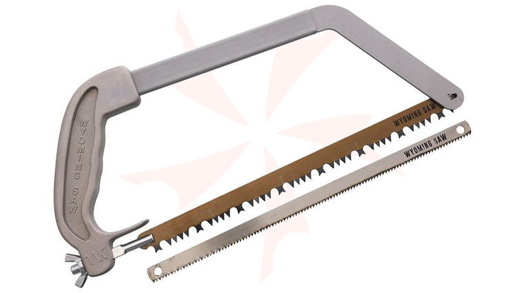 Wyoming Knife Take-Apart Saw, 11 inch Bone and Wood Blades, Aluminum Handle, Black Nylon Sheath