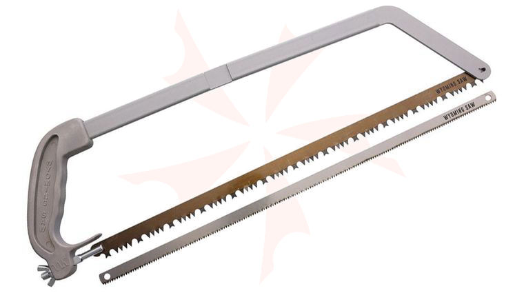 Wyoming Knife Take-Apart Saw, 18 inch Bone and Wood Blades, Aluminum Handles, Black Nylon Sheath