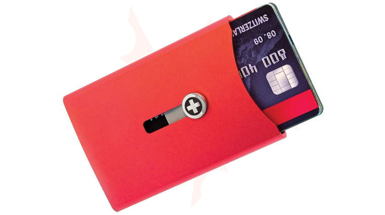 Wagner Super Slim Swiss Wallet with Money Clip, Red Anodized Aluminum