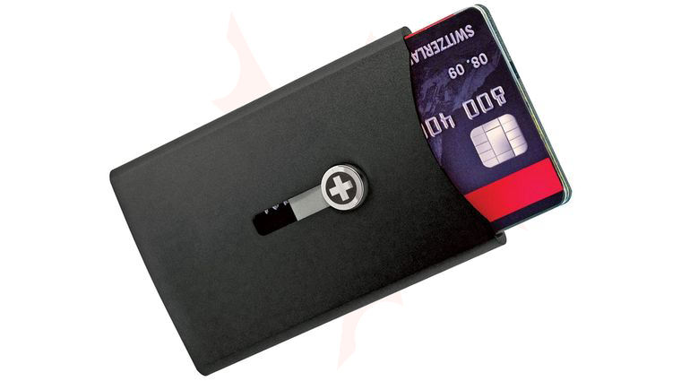 Wagner Super Slim Swiss Wallet with Money Clip, Black Anodized Aluminum