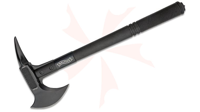 Walther Tactical Tomahawk 16.25 inch Overall, Black Synthetic Handle with Glass Breaker Pommel, Nylon Sheath