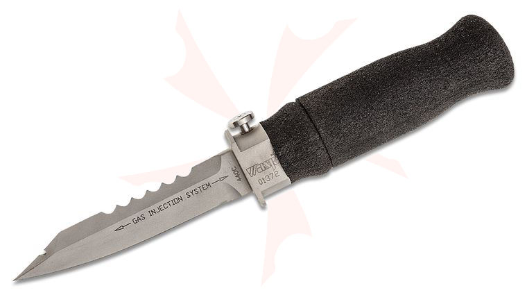 WASP Injection Knife Fixed 5.25 inch Bead Blast Blade, Black Neoprene Handle