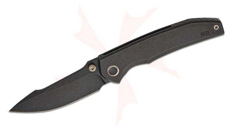 We Knife Company Sam Tran Ryson Frame Lock Folding Knife 3.33 inch M390 Black Stonewashed Harpoon Blade, Black Titanium Handles