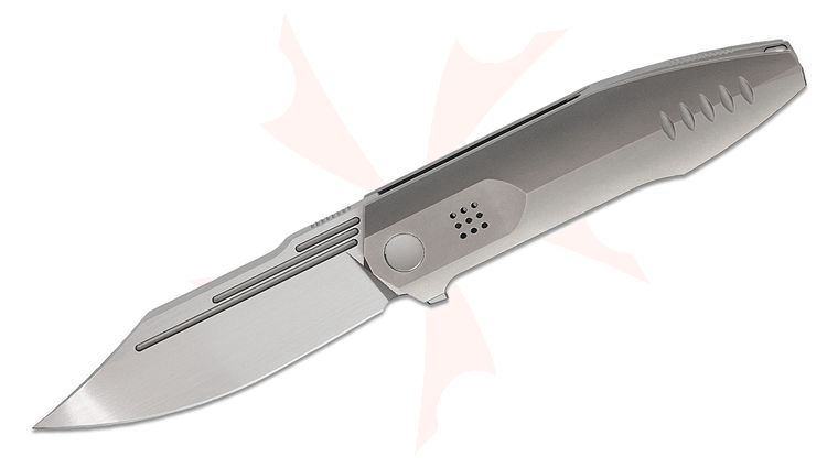 We Knife Company Limited Edition Flight Line Nested Liner Lock Flipper Knife 3.81 inch M390 Hand Rubbed Satin Clip Point Blade, Polished Bead Blasted Machined Titanium Handles