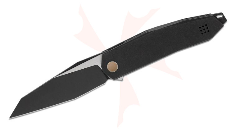 We Knife Company Limited Edition Tally Frame Lock Flipper Knife 3.91 inch M390 Black Stonewashed Two-Tone Reverse Tanto Blade, Black Titanium Handles