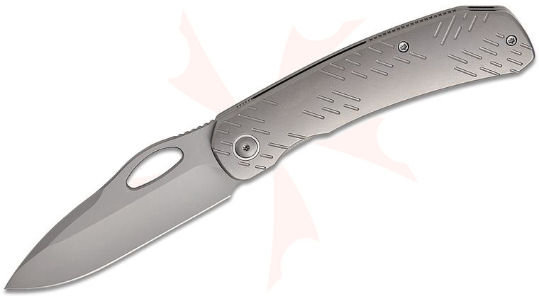 We Knife Company Inmate Frame Lock Front Flipper Knife 3.7 inch CPM-20CV Stonewashed Spear Point Blade, Gray Titanium Handles with Raindrops