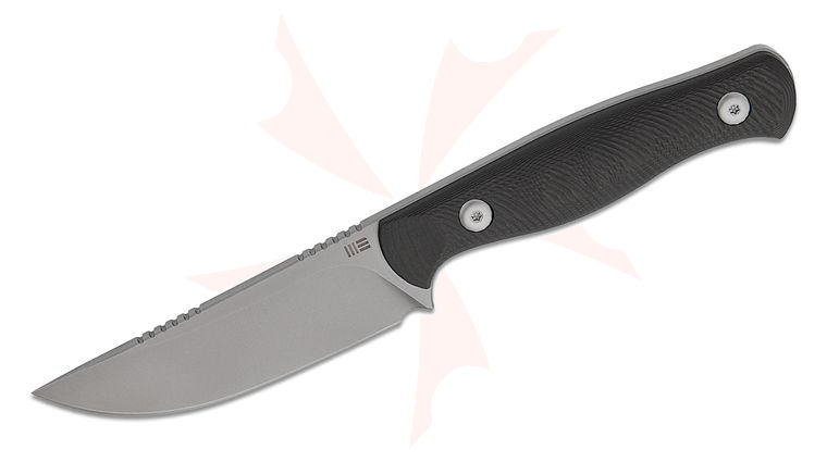 We Knife Company Notchline Fixed Blade Knife 3.45 inch S35VN Stonewashed Straight Back Blade, Milled Rose Carbon Fiber Handles, Kydex Sheath with T-Clip