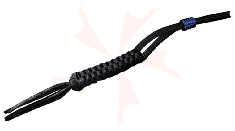 We Knife Company A-01B Black Paracord Lanyard with Round Purple Titanium Bead
