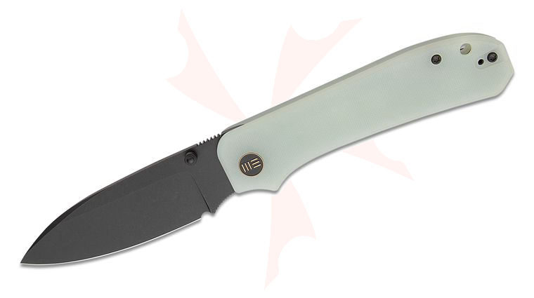 We Knife Company Ben Petersen Big Banter Folding Knife 3.69 inch CPM-20CV Black Stonewashed Drop Point Blade, Natural (Jade) G10 Handles