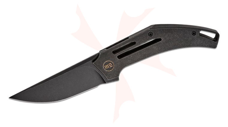 We Knife Company Tashi Bharucha Speedliner Frame Lock Flipper Knife 3.39 inch CPM-20CV Black Stonewashed Drop Point Blade, Black Titanium Handles