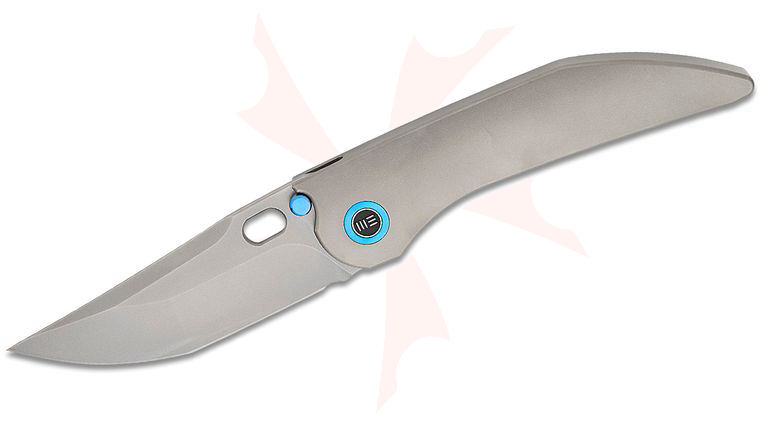 We Knife Company Dalibor Bergam Attor Integral Frame Lock Folding Knife 3.55 inch CPM-20CV Polished Bead Blasted Modified Persian Blade, Polished Bead Blast One-Piece Titanium Handle