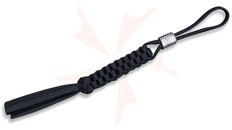 We Knife Company A-01E Black Paracord Lanyard with Round Titanium Bead