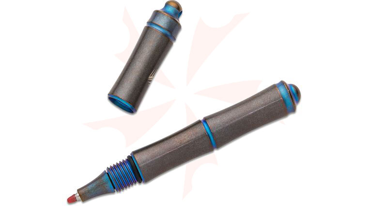 We Knife Company TP-04A Syrinx Screw Cap Pen, Blue Titanium