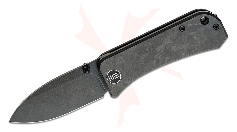 We Knife Company Ben Petersen Banter Folding Knife 2.9 inch S35VN Black Stonewashed Spear Point Blade, Marble Cabon Fiber Handles
