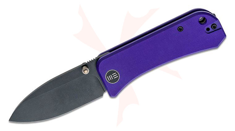 We Knife Company Ben Petersen Banter Folding Knife 2.9 inch CPM-20CV Black Stonewashed Spear Point Blade, Purple G10 Handles - KnifeCenter Exclusive