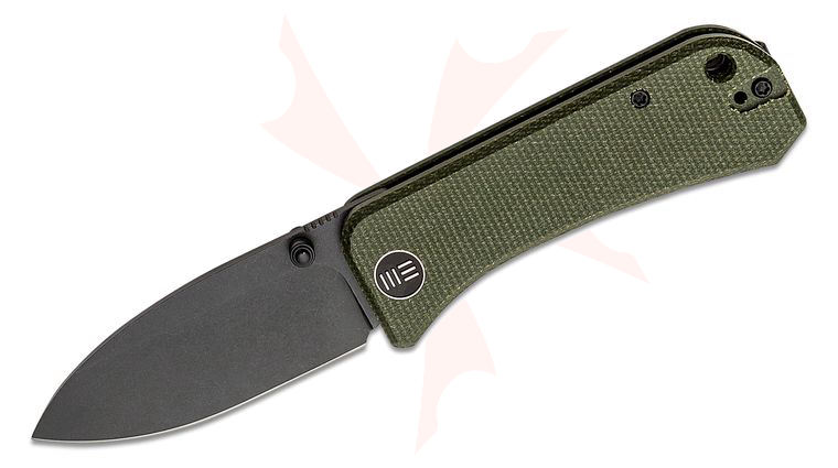 We Knife Company Ben Petersen Banter Folding Knife 2.9 inch S35VN Black Stonewashed Spear Point Blade, Green Micarta Handles