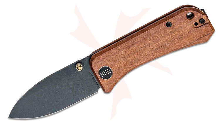We Knife Company Ben Petersen Banter Folding Knife 2.9 inch S35VN Black Stonewashed Spear Point Blade, Cuibourtia Wood Handles