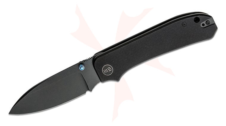 We Knife Company Ben Petersen Big Banter Folding Knife 3.69 inch CPM-20CV Black Stonewashed Drop Point Blade, Black G10 Handles