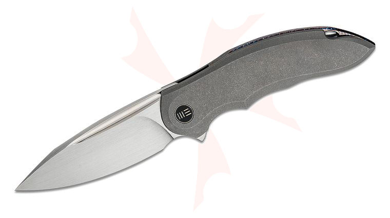 We Knife Company Limited Edition Anton Tkachenko Makani Flipper Knife 3.61 inch CPM-20CV Hand Rubbed Satin Drop Point Blade, Gray Titanium Handles