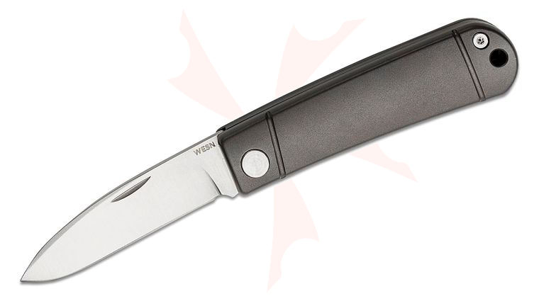Wesn Goods The Henry Slipjoint Folding Knife 2.35 inch 14C28N Satin Drop Point Blade, Titanium Handles