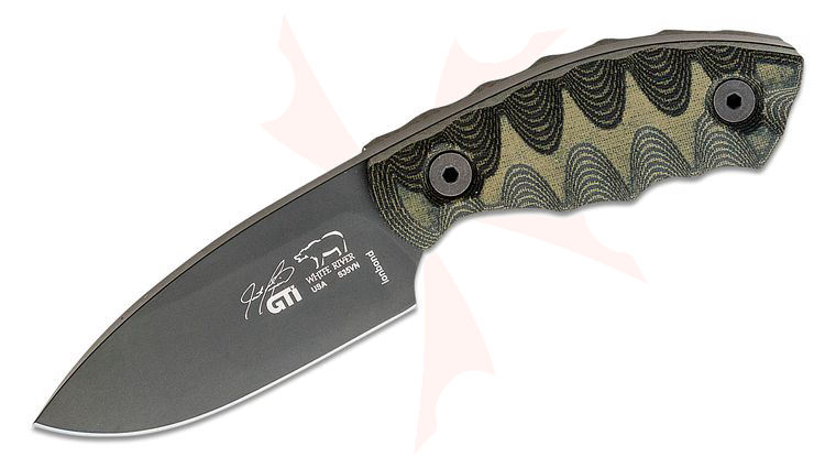 White River Knives Justin Gingrich GTI 3 inch S35VN Black Ionbond Blade, Micarta Handles, Kydex Sheath