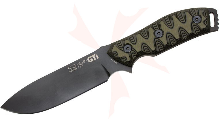 White River Knives Justin Gingrich GTI 4.5 inch S35VN Black ionbond Blade, G10 Handle, Leather Sheath