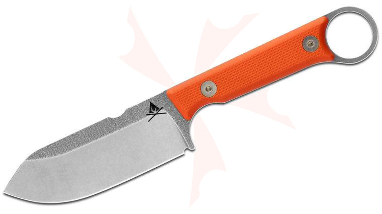 White River Knives Firecraft FC3.5 Pro Fixed Blade Knife 3.5 inch S35VN Stonewashed, Textured Orange G10 Handles, Black Kydex Sheath