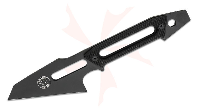 White River Knives Delia Tactical Lifespike Fixed Blade 4.65 inch 80CRV2 Black Chisel Tanto Blade, Black G10 Skeletonized Handle, Kydex Sheath