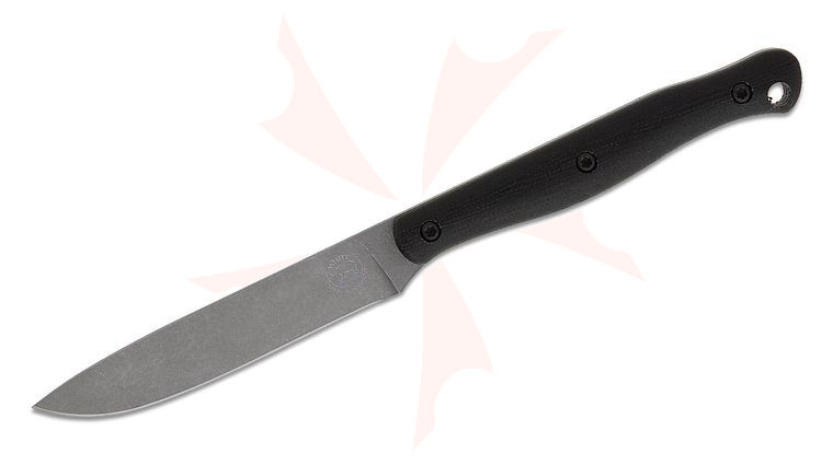 White River Knives Exodus 4 Fixed Blade Knife 3.88 inch MagnaCut Stonewashed Drop Point Blade, Black Canvas Micarta Handles, Kydex Sheath
