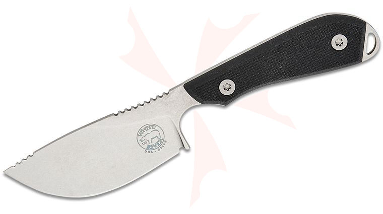 White River Knives M1 Skinner Fixed Blade Knife 3 inch CPM-S35VN Stonewashed Skinner Blade, Textured Black G10 Handles, Kydex Sheath