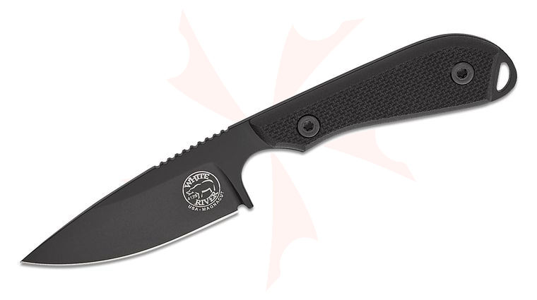 White River Knives M1 Pro Backpacker Fixed Blade Knife 3 inch CPM-MagnaCut Black Ionbond PVD Drop Point Blade, Textured Black G10 Handles, Kydex Sheath