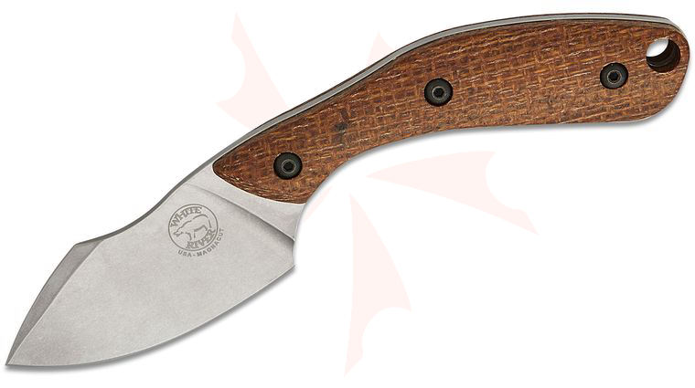 White River Knives Apex Fixed Blade Knife 2.88 inch CPM-MagnaCut Stonewashed Harpoon Drop Point Blade, Natural Burlap Micarta Handles, Kydex Sheath