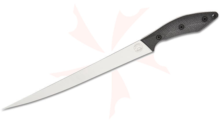 White River Knives Fillet Knife 10 inch S35VN Stonewashed Blade, Black G10 Handles, Kydex Sheath