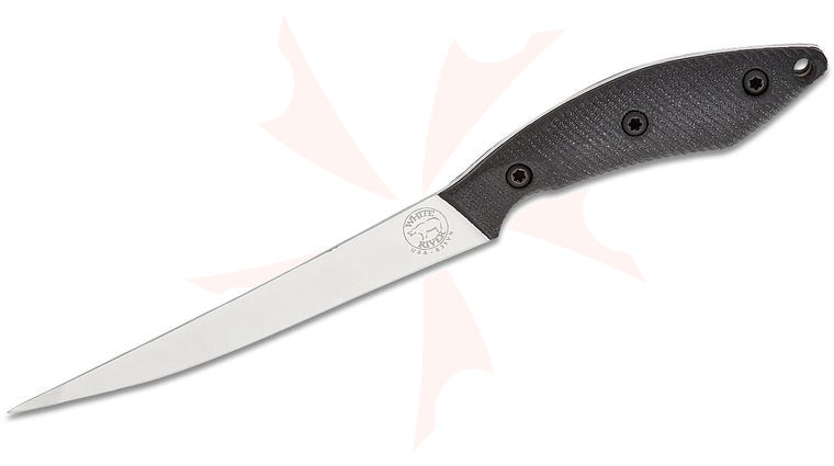 White River Knives Fillet Knife 6 inch S35VN Stonewashed Blade, Black G10 Handles, Kydex Sheath