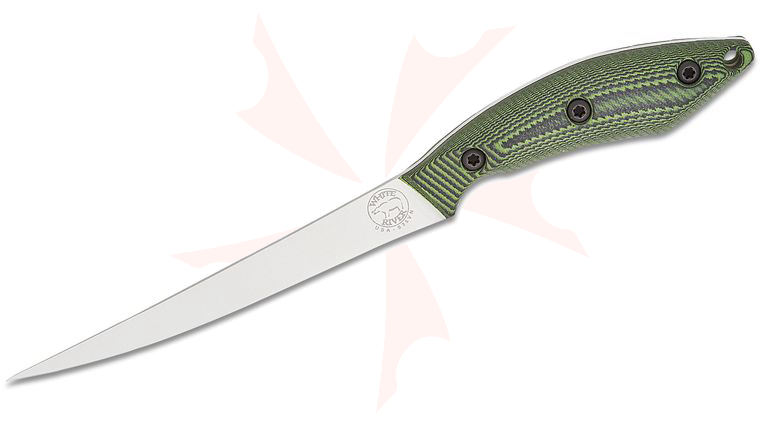 White River Knives Fillet Knife 6 inch S35VN Flexible Blade, Green and Black G10 Handle, Kydex Sheath