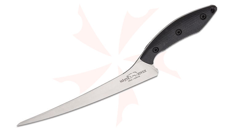 White River Knives Step-Up Fillet Knife 8.5 inch S35VN Stonewashed Blade, Black G10 Handles, Kydex Sheath