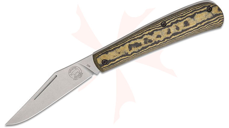 White River Knives Trailhead Trapper Slipjoint Folding Knife 3.375 inch S35VN Stonewashed Clip Point Blade, Maple and Black Richlite Handles