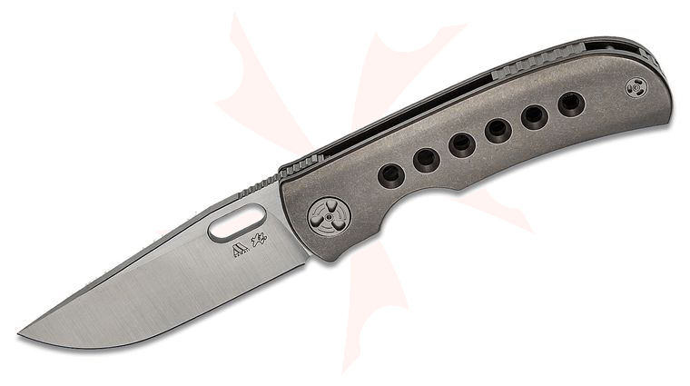 WingManEDC Tom Mayo MTNT Mach 3 Front Flipper Knife 2.875 inch M390 Drop Point Blade, Machined Titanium Handles