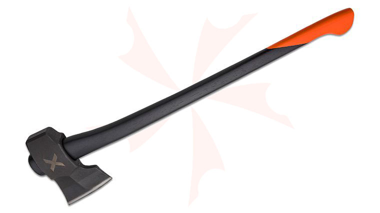 WOOX Forte-X Heavy Duty Axe, 28 inch Overall, Black/Orange Appalachian Hickory Wood Handle, Leather Sheath