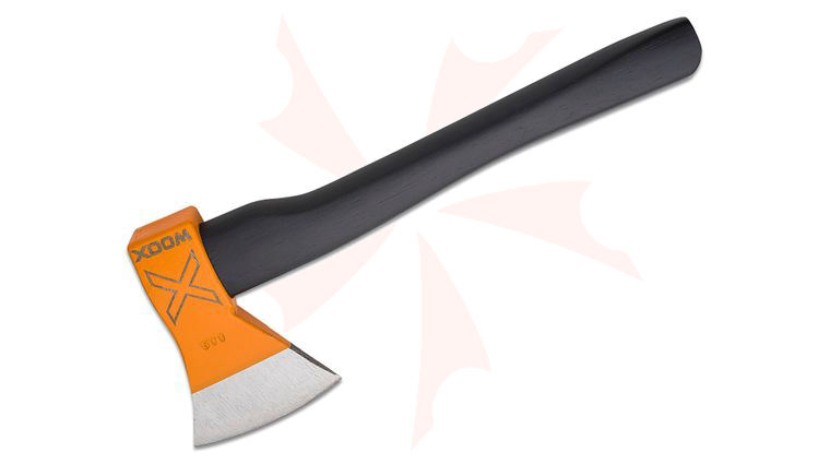 WOOX Orange Thunderbird Competition Throwing Axe, 14 inch Overall, Black Appalachian Hickory Wood Handle