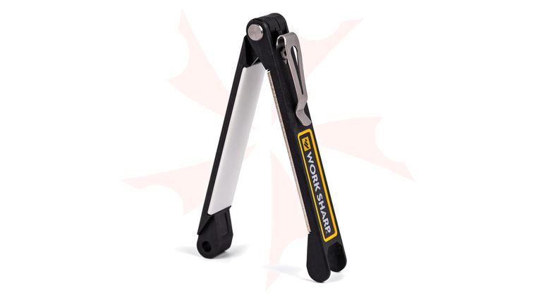Work Sharp WSEDCFFS Folding Field Sharpener, 400 Grit and Ceramic Plates, Pocket Clip, Glass-Filled Nylon Frame