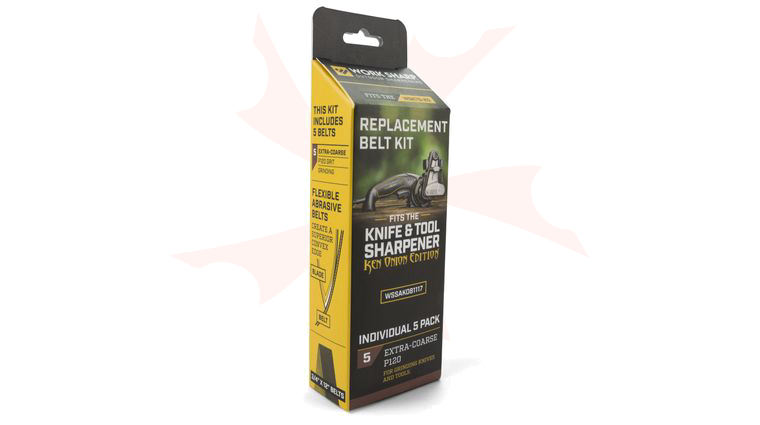 Work Sharp Red P120 Extra-Coarse Replacement Belt Kit for WSKTS-KO Ken Onion Edition, 5 Pack