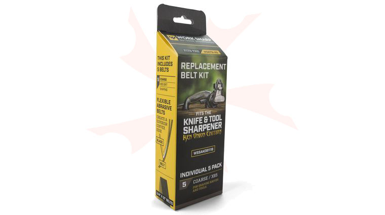 Work Sharp Gray X65 Coarse 220 Grit Replacement Belt Kit for WSKTS-KO Ken Onion Edition, 5 Pack