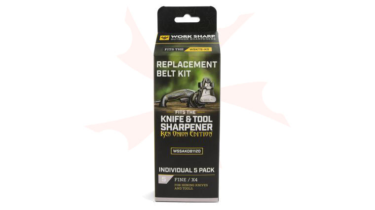 Work Sharp White X4 Fine 3000 Grit Replacement Belt Kit for WSKTS-KO Ken Onion Edition, 5 Pack