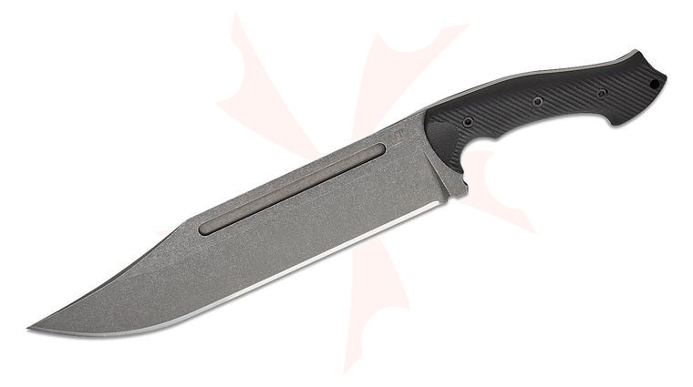 Work Tuff Gear BlackOut Apocalypto Fixed Blade Knife 10.5 inch Bohler K329 Dark Stonewashed Clip Point Blade, 3D Machined Black G10 Handles, Kydex Sheath