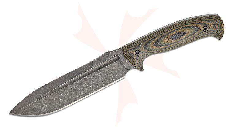 Work Tuff Gear Elbrus Gen 2 Fixed Blade Knife 6.88 inch K329 Dark Stonewashed Drop Point Blade, Tree Bark Camo G10 Handles, Black Kydex Sheath