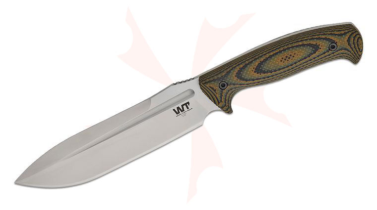 Work Tuff Gear Elbrus Gen 2 Fixed Blade Knife 6.88 inch K329 Satin Drop Point Blade, Tree Bark Camo G10 Handles, Black Kydex Sheath