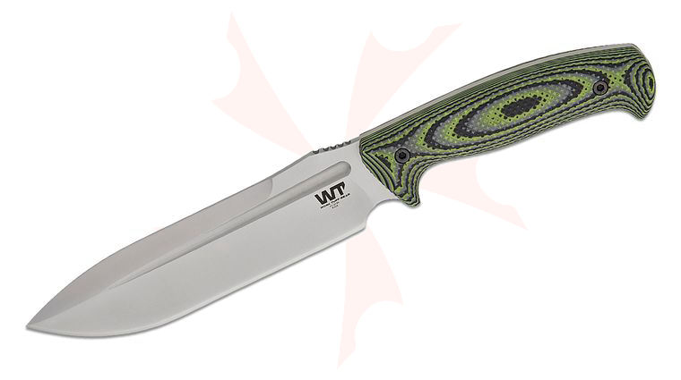 Work Tuff Gear Elbrus Gen 2 Fixed Blade Knife 6.88 inch K329 Satin Drop Point Blade, Zombie Camo G10 Handles, Black Kydex Sheath