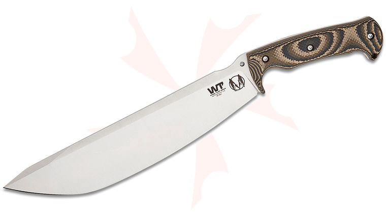 Work Tuff Gear Nomad Camp 12 Fixed Blade Knife 12 inch Bohler K340 Satin Clip Point Blade, Pit Viper G10 Handles, Kydex Sheath